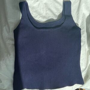 House of Harlow 1960 Deep Blue Sweater Squareneck Tank SMALL Blue knit top